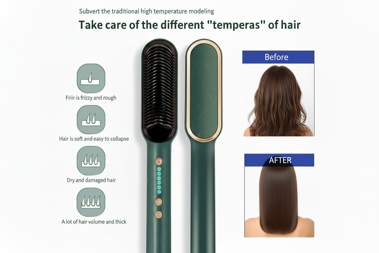Professional Electric Hair Straightener Comb Brush